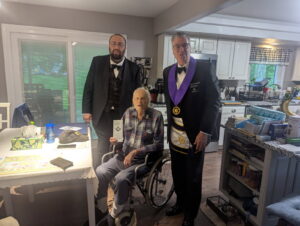 Brother Charles MacDonald receiving his 75 year Service Award